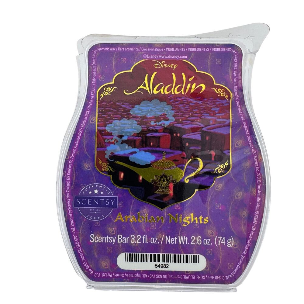 Disney Aladdin Arabian Night Scentsy Bar Melt Wax Slow Burning 3.2‎ Fl Oz